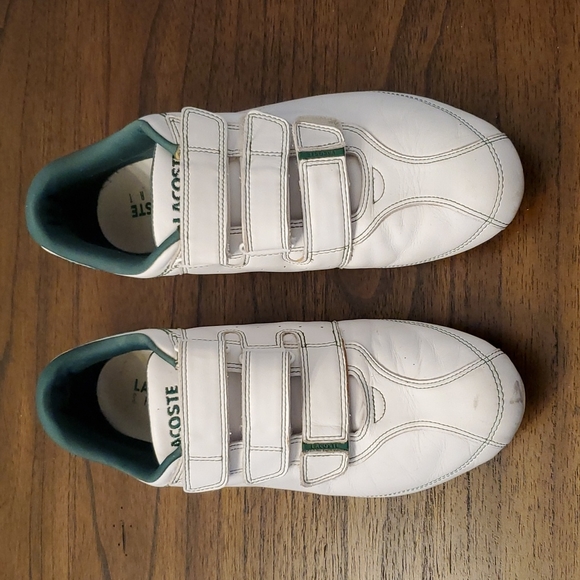 Men's Lacoste shoes, size 10 white and green - Picture 1 of 12